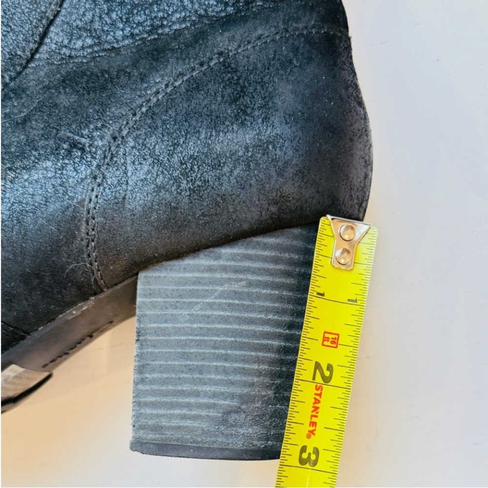 Clarks Womens Indigo Mission Alfa Black Leather Ankle Bootie 3" Heel Zipper 11 - Picture 7 of 11
